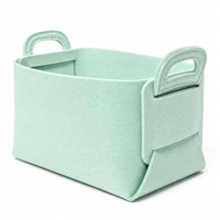 Panier de rangement en feutre haute densité rose macaron, vert, bleu, rectangulaire, avec poignées pour armoire et placard