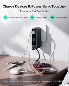 Cargador Portátil <span class=keywords><strong>INIU</strong></span> de 30W con Carga Rápida, Puertos USB-A/USB-C Integrados, Enchufe de Pared CA |   Batería de Viaje de 10000mAh Segura para Vuelos - Product Image 5