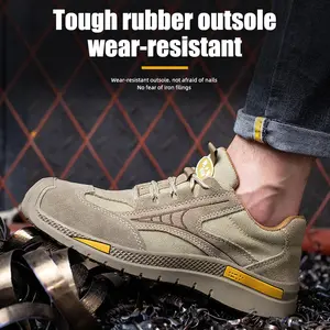 JIANKUN CE OEM/ODM kaymaz iş ayakkabısı Sneakers Unisex deri çelik ayak ayakkabı nefes endüstriyel rahat anti-darbe koruyun