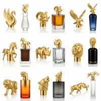 Capuchon de parfum OEM/ODM en Zamac de la série Majestic Wildlife, fermeture en métal doré poli, forme personnalisée pour parfum de niche