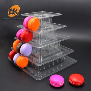 AK toptan yuvarlak kare plastik Macaron ekran kulesi standı için parti ve kutlama tatlı pasta sunum kabini rafları Caket araçları - Product Image 4