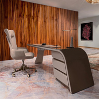 Table de bureau Design haut de gamme italie cuir Piano peinture bois massif patron bureau luxe moderne créatif en forme spéciale bureau d'ordinateur