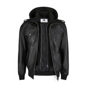 Chaqueta de Motociclista de Cuero Genuino Negro para Hombre, Transpirable, de Invierno, con Cierre de Cremallera - Product Image 6