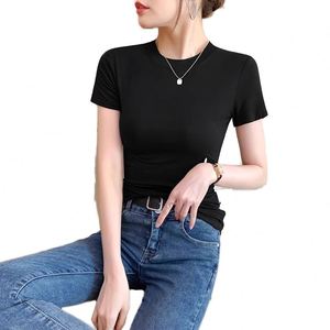 Fashion Fur Patchwork Bodycon T-shirt for Woman Solid Color Off Showlder Backless <b>Tshirt</b> - Product Image 2