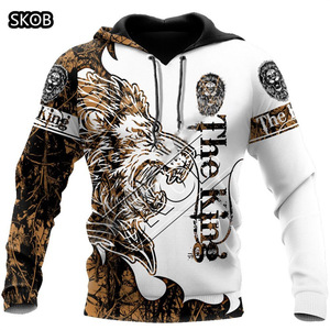 <span class=keywords><strong>Felpa</strong></span> con cappuccio con stampa leone da uomo/donna con cappuccio con stampa <span class=keywords><strong>tigre</strong></span> a manica lunga T shirt <span class=keywords><strong>felpa</strong></span> da Jogging con cappuccio taglie forti 5XL - Product Image 4