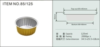 Gobelets à dessert jetables en aluminium doré de haute qualité, écologiques, avec couvercle en PET de 125 ml, pour les fêtes, vente en gros