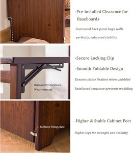 Escritorio <span class=keywords><strong>Plegable</strong></span> de Bambú, Estantería, <span class=keywords><strong>Mesa</strong></span> de Escritura Convertible, Mueble de Almacenamiento para Oficina en Casa, Estación de Trabajo para Computadora, Diseño Moderno - Product Image 4