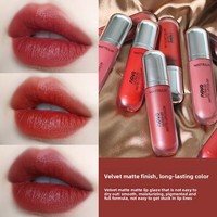 Gloss à lèvres velours effet crème glacée, fini mat, non-collant, illuminateur, effet nude pour femme