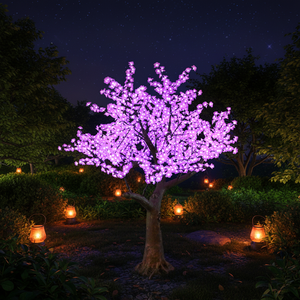 Árbol de Flores LED Grande de Grado Paisajístico para Propiedades Comerciales, Árbol de Flores de Cerezo Artificial Impermeable para Plaza Hotel - Product Image 1