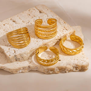 Fashion <b>Rings</b> 18K Gold Plated Stainless Steel Unisex Gift Jewelry JZ21097 - Product Image 2