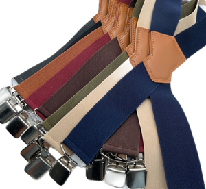 Heavy Duty X-Back Work Tirantes para hombres con parche de cuero y clips fuertes - Product Image 2