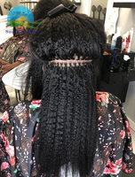 Extensions de cheveux naturels bruts Remy cambodgiens à pointe en I, double épaisseur, noirs, lisses et crépus, sans nœuds ni perte, doux, avec liens en kératine