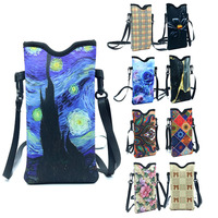 Portefeuille et sangle de téléphone en néoprène imperméable à motif dessin animé pour sacs de téléphones portables multi-marques