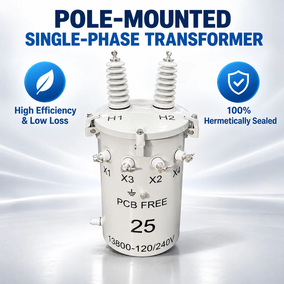 12.47kV Single Phase Pole Mounted Distribution Transformer 480V 120V ...
