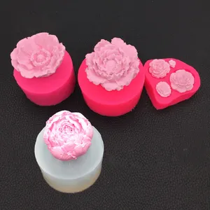 D236 3D 카네이션 히비스커스 꽃 수제 실리콘 금형 비누 로즈