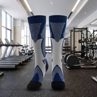 Chaussettes de compression montantes personnalisées avec logo, à compression graduée, pour le sport, la course, anti-fatigue et soutien musculaire