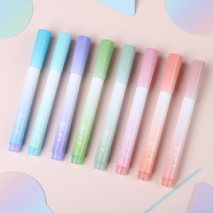 Ensemble de surligneurs 4 couleurs à changement progressif avec pointe pinceau inclinée pour marquage créatif, dessin graffiti et écriture oblique - Product Image 3