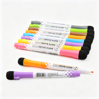 Marqueur pour tableau blanc effaçable à sec magnétique, vente en gros d'usine, pointe non toxique, rechargeable, multicolore