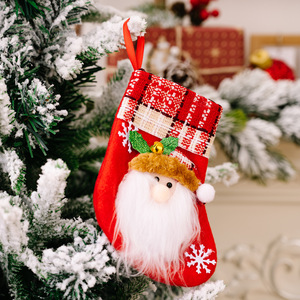 Youlun petites décorations de bas de noël pendentif de sac de bonbons pour enfants en forme de chaussette pour sac cadeau de scène de fête de vacances - Product Image 5