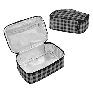 New Arrival Custom <b>Sublimation</b> Black Checked Print Insulated Thermal Cooler Lunch Bags for Girls Adults Food Delivery - Product Image 2