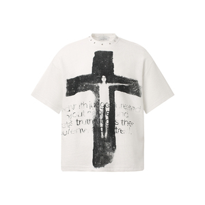 Camiseta de Moda con Bordado de Cruz Abstracta de la Cultura Gobia para <span class=keywords><strong>Hombre</strong></span> <span class=keywords><strong>y</strong></span> <span class=keywords><strong>Mujer</strong></span> - Camiseta Waffle de Alta Calidad - Product Image 6