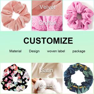 SC3040C Groothandel op maat bedrukte logo satijnen haarbandjes, op maat gemaakte scrunchies, gepersonaliseerd patroon, bedrukte <span class=keywords><strong>scrunchie</strong></span> - Product Image 2