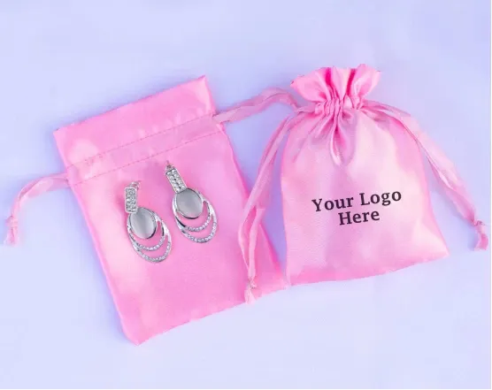 Custom satin bags for wigs dust bag satin bundles packaging sexy lingerie bags