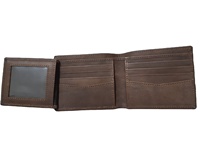 Bison dompet kulit sapi asli untuk pria, dompet lipat kulit sapi asli timbul bergaya, dompet desain kustom mewah tahan lama dan elegan