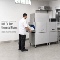 Lave-vaisselle à convoyeur commercial pour restaurant, hôtel, cantine, machine à laver la vaisselle automatique, haute capacité, séchage à l'air chaud