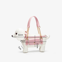 Nouveautés Tendance Sac à Bandoulière Femme Personnalisé Unique Créatif Mignon Chien Cartoon 3D Sac à Main Mode