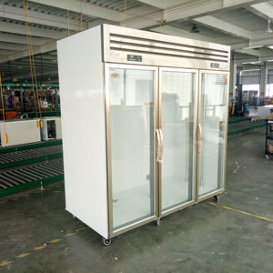 מסך יחיד מתלה מקרר בשר תולה עם פלדת אל-חלד מלאה וווים חזקים לדלת זכוכית בחנות - Product Image 1