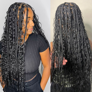 Cabello Remy Vietnamita a Granel, Mechones de Cabello Humano Virgen con Doble Trama para Trenzas Boho, Rizado Profundo - Product Image 4