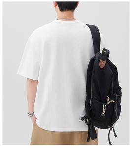Fabrication de vêtements, chemise Henley personnalisée, tissu lourd 250GSM, tricoté en spandex/nylon, séchage rapide, manches courtes, unisexe, streetwear - Product Image 4