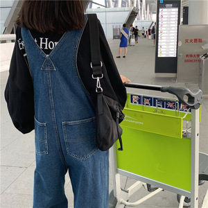 Monos <span class=keywords><strong>de</strong></span> mezclilla retro para <span class=keywords><strong>mujer</strong></span>, pantalones <span class=keywords><strong>con</strong></span> <span class=keywords><strong>tirantes</strong></span> <span class=keywords><strong>de</strong></span> pierna ancha inspirados en los años 90 (algodón elástico cómodo) Y2K Streetwear - Product Image 3
