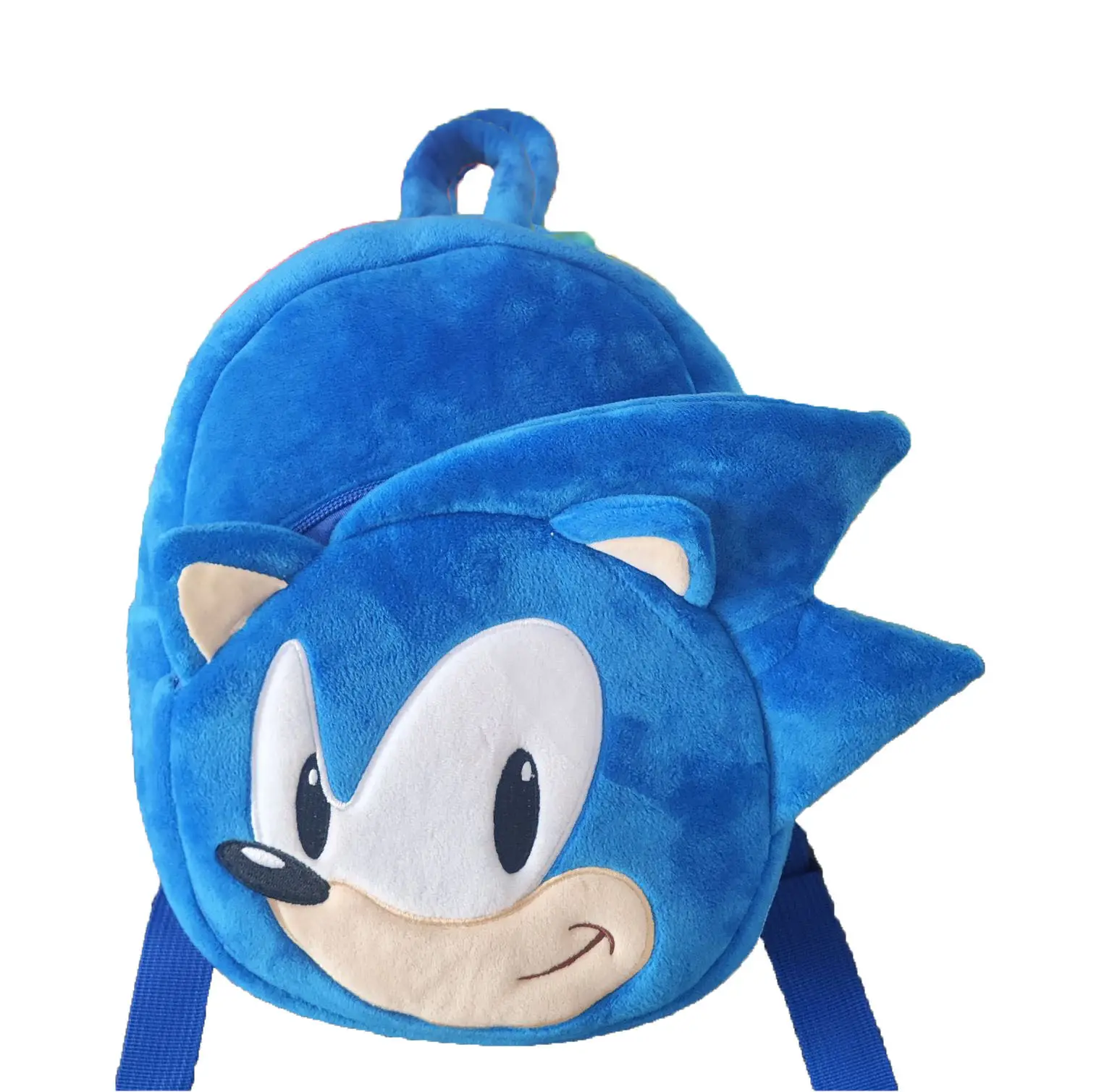 25cm 9.84inches Custom Blue Sonic Plush Backpack Cartoon Soft Cute Children Kids School Bags Toys Sonic Plush Toys Bag