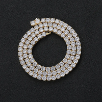 Fermoir à ressort CZ Tennis Chaîne 3mm 4mm 5mm 6mm Laiton Hip Hop Bling Collier Glacé Bijoux