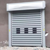 Porte rapide de sécurité en aluminium à spirale, automatique, industrielle, à isolation thermique pour supermarché