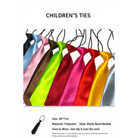 Cravate pour enfants en polyester tissé uni avec bande élastique, design personnalisé pour bébés garçons