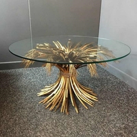 Table à manger sur mesure de luxe, design royal, en bois doré, plateau en cuivre, acier inoxydable, fabrication artisanale, écologique, pour hôtel moderne