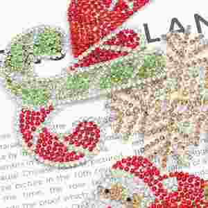 Nouvel autocollant thermocollant en strass pour sapin de Noël, bonhomme en pain d'épices, chaussettes de neige, patch pour accessoires de bricolage pour chaussures, chapeaux et vêtements - Product Image 3