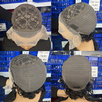 Perruque en cheveux humains vierges brésiliens Remy, bouclés courts 13x1, style French Curl, fabriquée à la machine pour dentelle, densité 150%, 6 pouces, noire