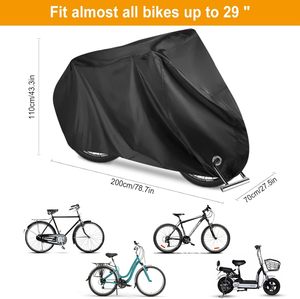 Cubierta de bicicleta grande para exteriores, <span class=keywords><strong>cubiertas</strong></span> impermeables para bicicleta, lluvia, sol, UV, polvo, a prueba de viento, cubierta de motocicleta para bicicleta eléctrica de carretera - Product Image 2