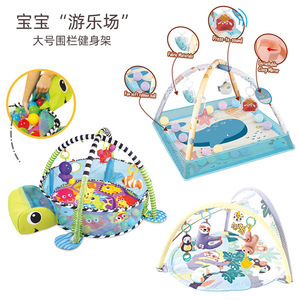 Baby Activity Gym Turtle Shape Play Mat 0-3 Months Interactive Music Cloth Toy For Crawling Development - Product Image 1