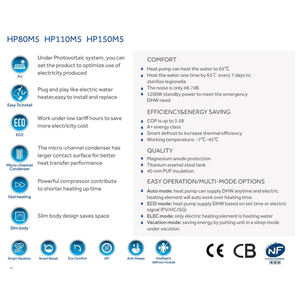 Chauffe-eau thermodynamique tout-en-un à source d'air DC Inverter R134a, le plus abordable, de fabrication allemande, pour usage domestique - Product Image 4