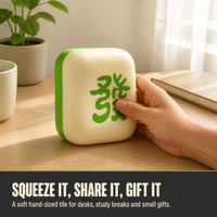 Jouet anti-stress souple Mahjong, cube à presser à remontée lente, jouet manuel anti-stress avec caractères porte-bonheur