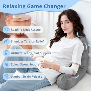 Almohada de terciopelo gris <span class=keywords><strong>para</strong></span> <span class=keywords><strong>la</strong></span> espalda, <span class=keywords><strong>cama</strong></span> <span class=keywords><strong>para</strong></span> <span class=keywords><strong>sentarse</strong></span>, cojín de apoyo <span class=keywords><strong>para</strong></span> el respaldo, almohada de lectura con reposabrazos <span class=keywords><strong>para</strong></span> juegos, sentado <span class=keywords><strong>en</strong></span> <span class=keywords><strong>la</strong></span> <span class=keywords><strong>cama</strong></span>, adulto - Product Image 6
