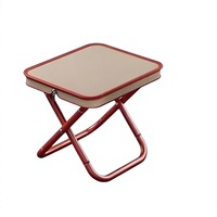 Tabouret de plage pliant portable en tissu Oxford avec cadre en acier, rembourré et facile à ranger, style trousse à crayons, vente en gros