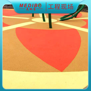 Revêtement de sol extérieur Meidibao en caoutchouc coloré, particules de caoutchouc, sol élastique en plastique, couleur, antidérapant, pavage - Product Image 2