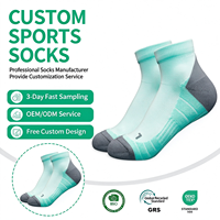 Chaussettes de sport mi-mollet en maille respirante, chaussettes athlétiques à compression avec soutien de la voûte plantaire, chaussettes de course et d'entraînement anti-ampoules à séchage rapide