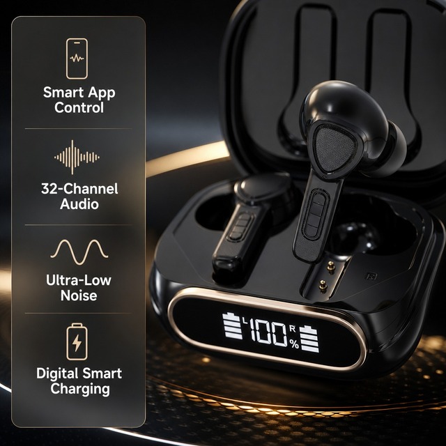 TS756 Bluetooth Hearing Aids with LED Charging Case App Control Calls Music In-Ear Audio Amplifier for Adults